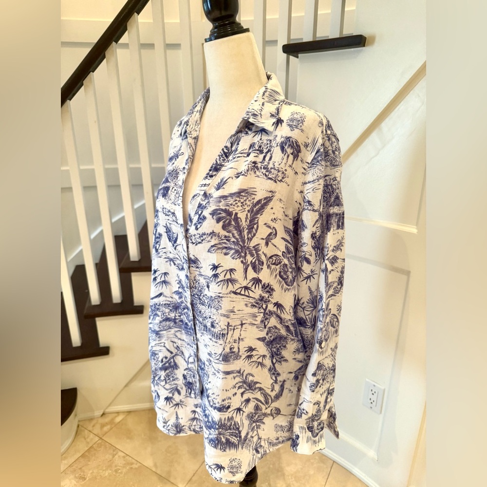 Joie Women's Linen Button Up Shirt or Swim Cover Up - Picture 7 of 9